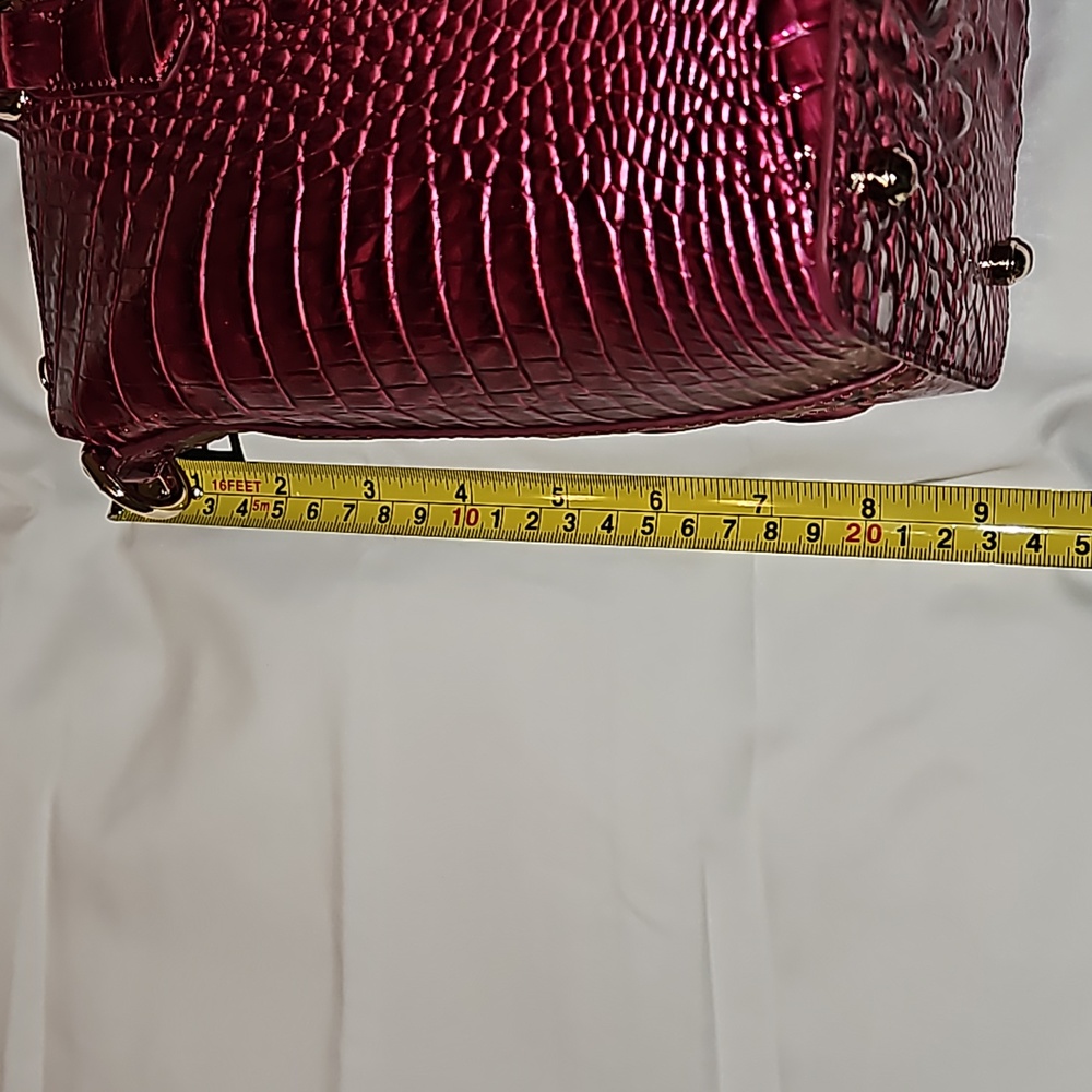 Brahmin Dixbury Satchel Pomegranate Melborne Leather Bag NWT and Long Strap - Picture 4 of 8